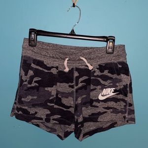 Women Nike Shorts with Blue and Gray Camo